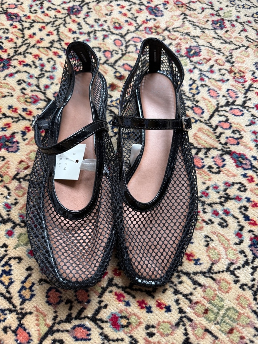 Black Mesh Mary Jane Flats - Women's Fashion Shoes A New Day Target NWT - Picture 3 of 6